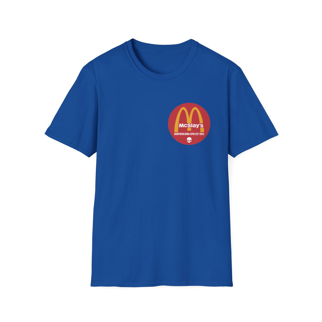 McSlays Gym Badge Graphic Vintage Gym T-Shirt