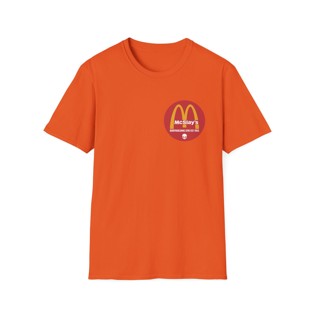 McSlays Gym Badge Graphic Vintage Gym T-Shirt