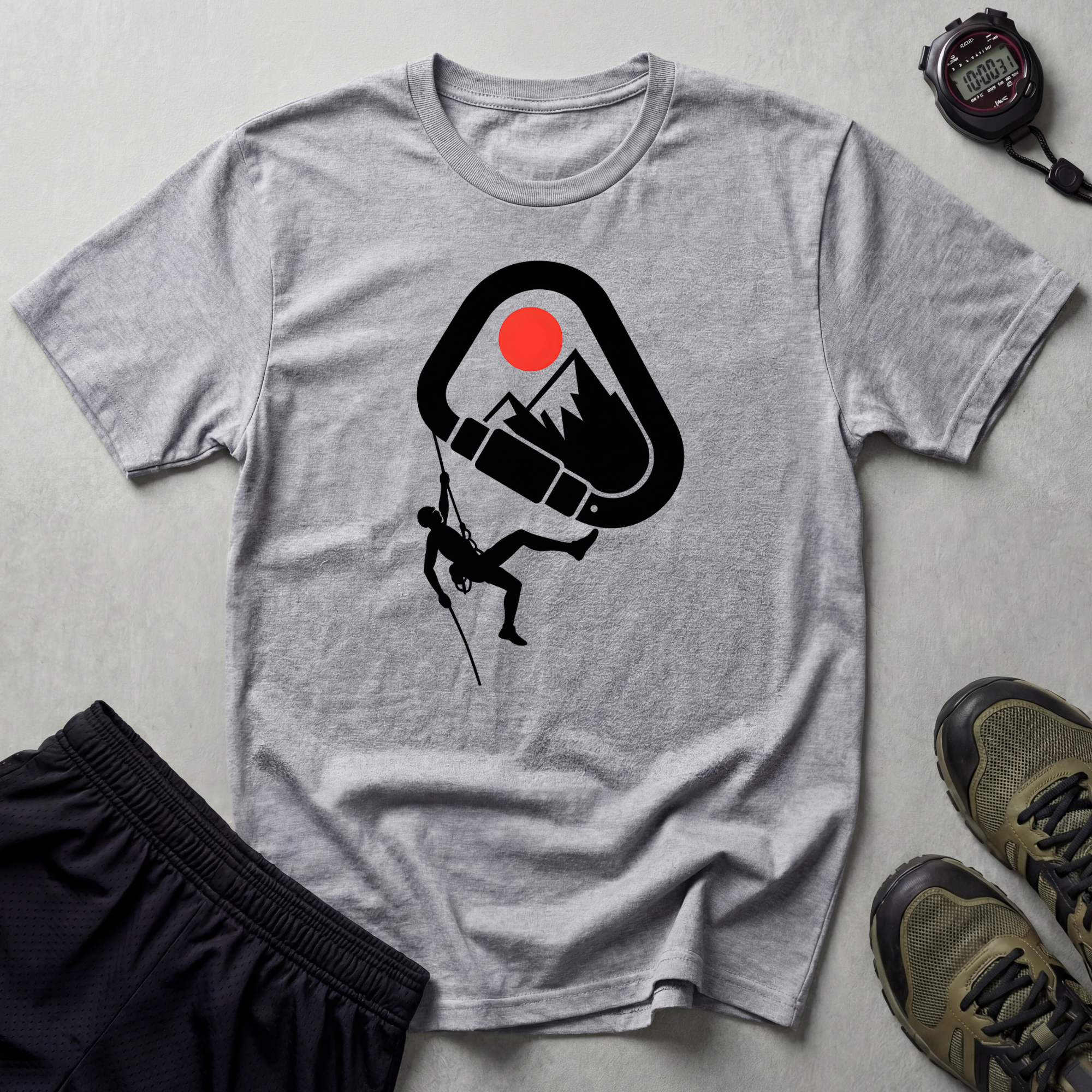 Rappelling climber silhouette T-Shirt