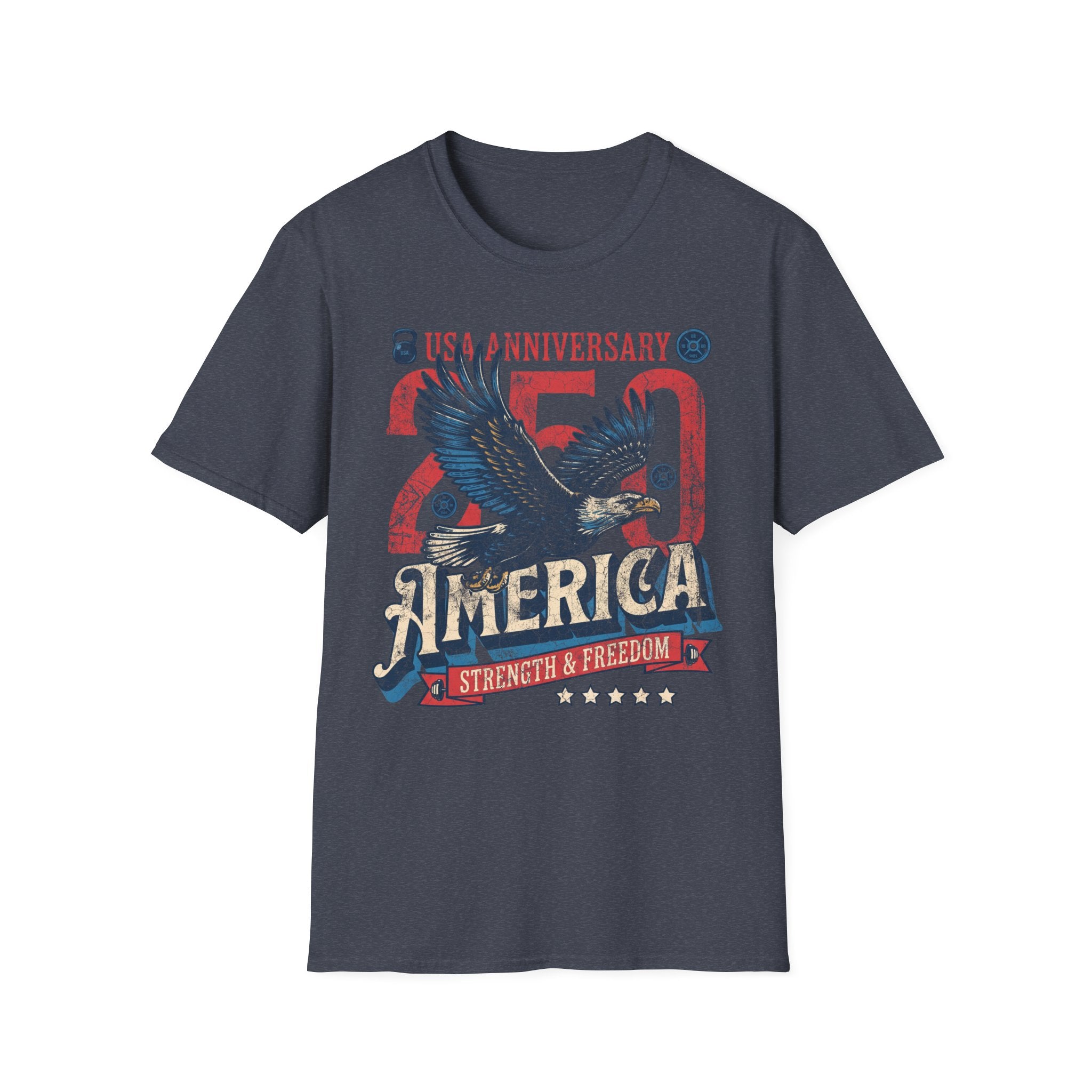 America USA 250 Strength Freedom Vintage Gym T-Shirt