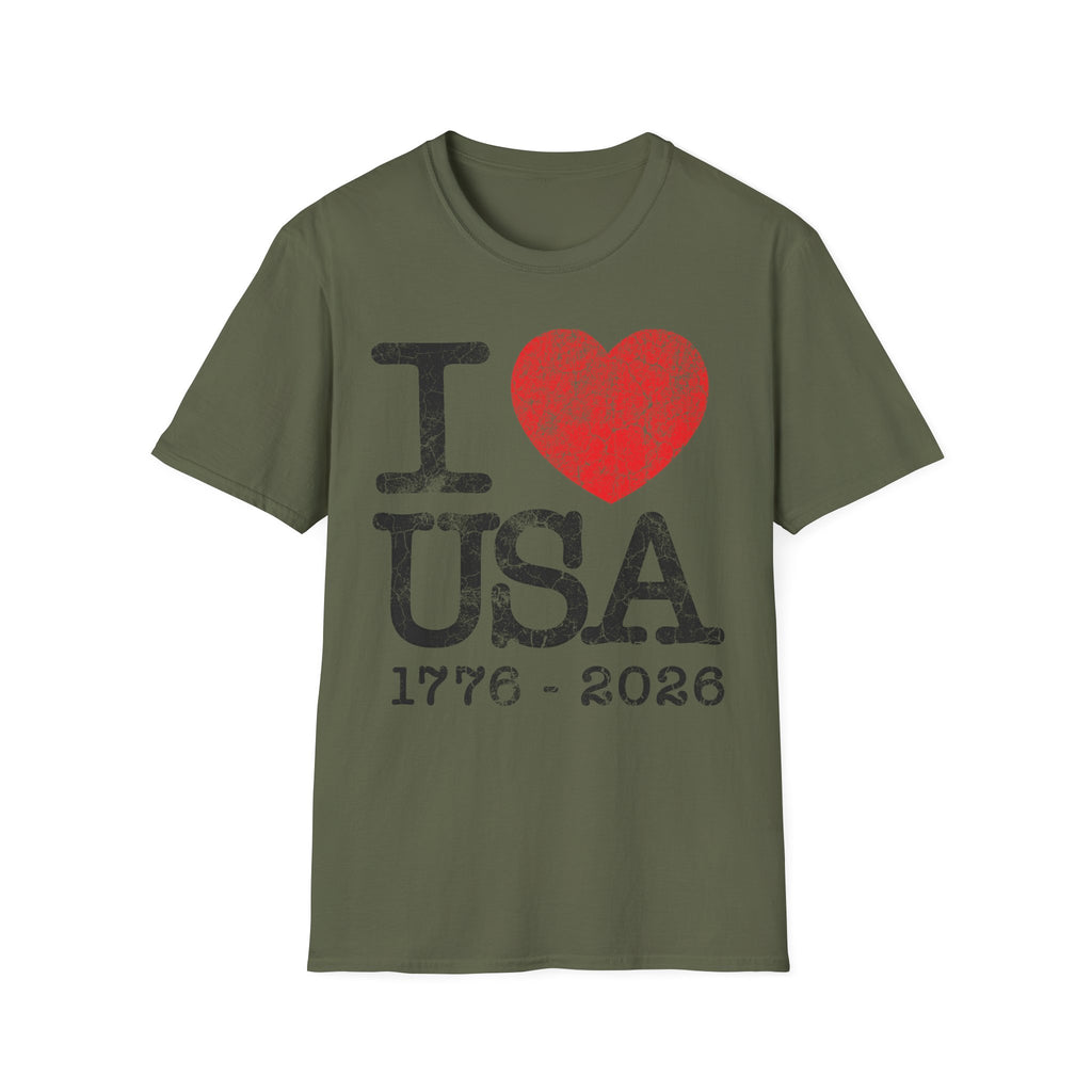 I Heart USA Anniversary Vintage Gym T-Shirt