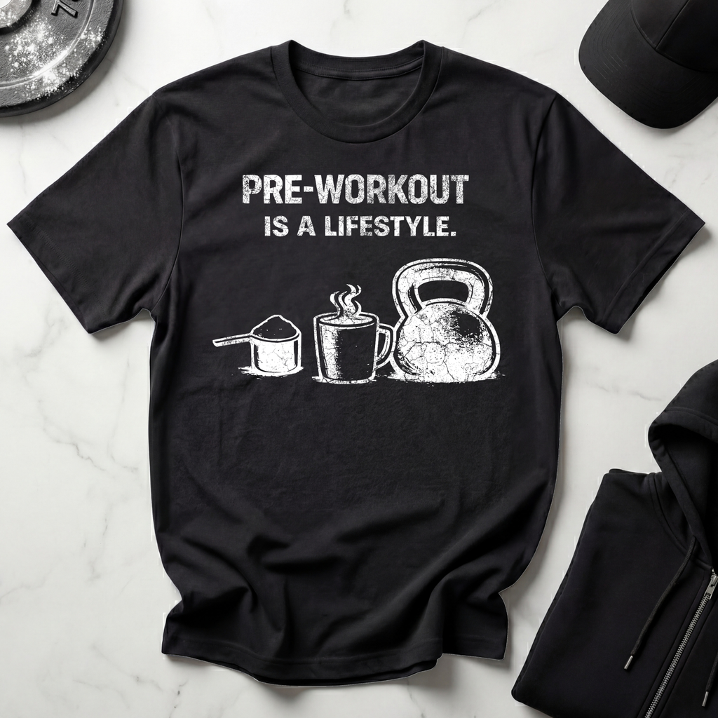 Pre-workout is a Lifestyle Dark Tee
