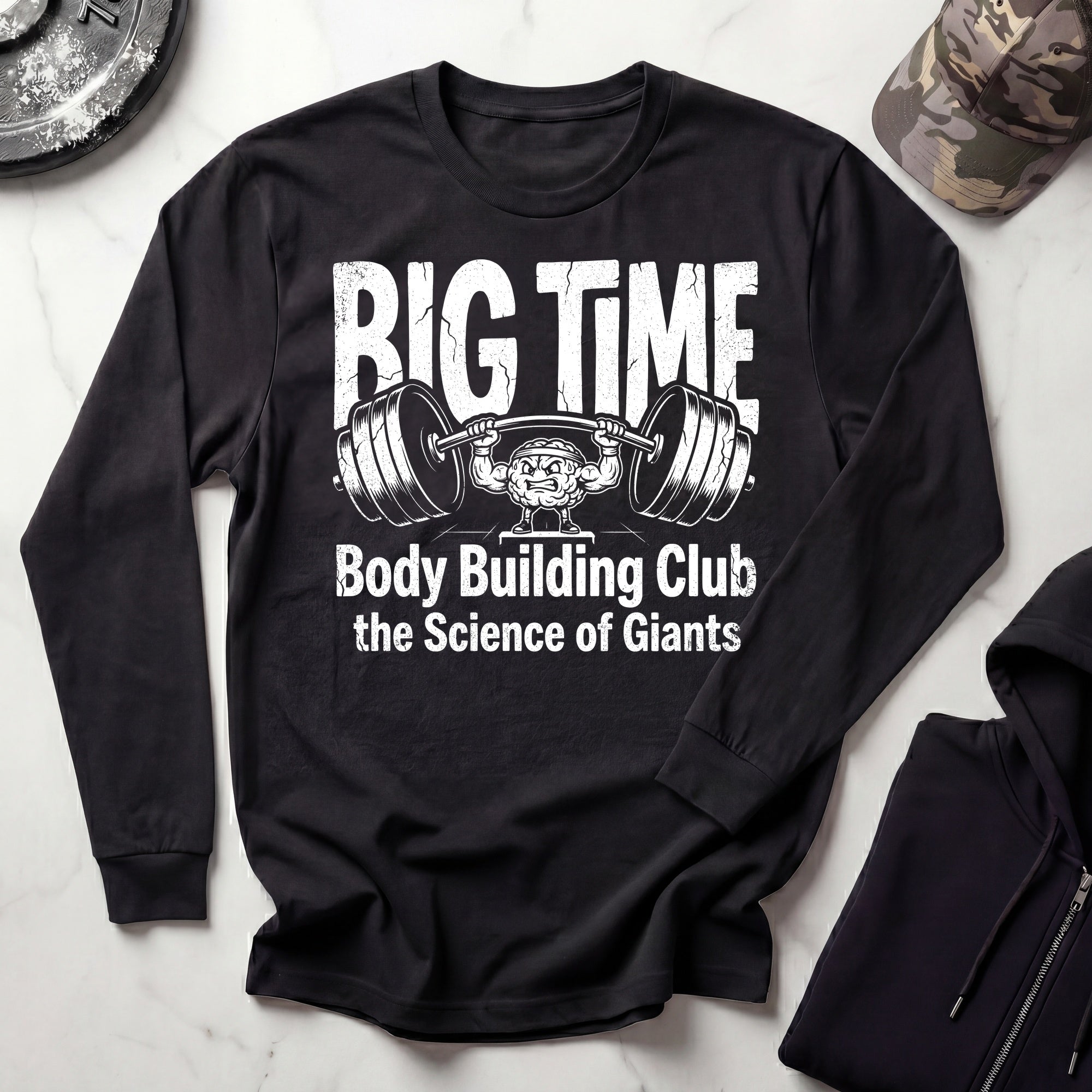 Big Time Bodybuilding Long Sleeve Gym Tee