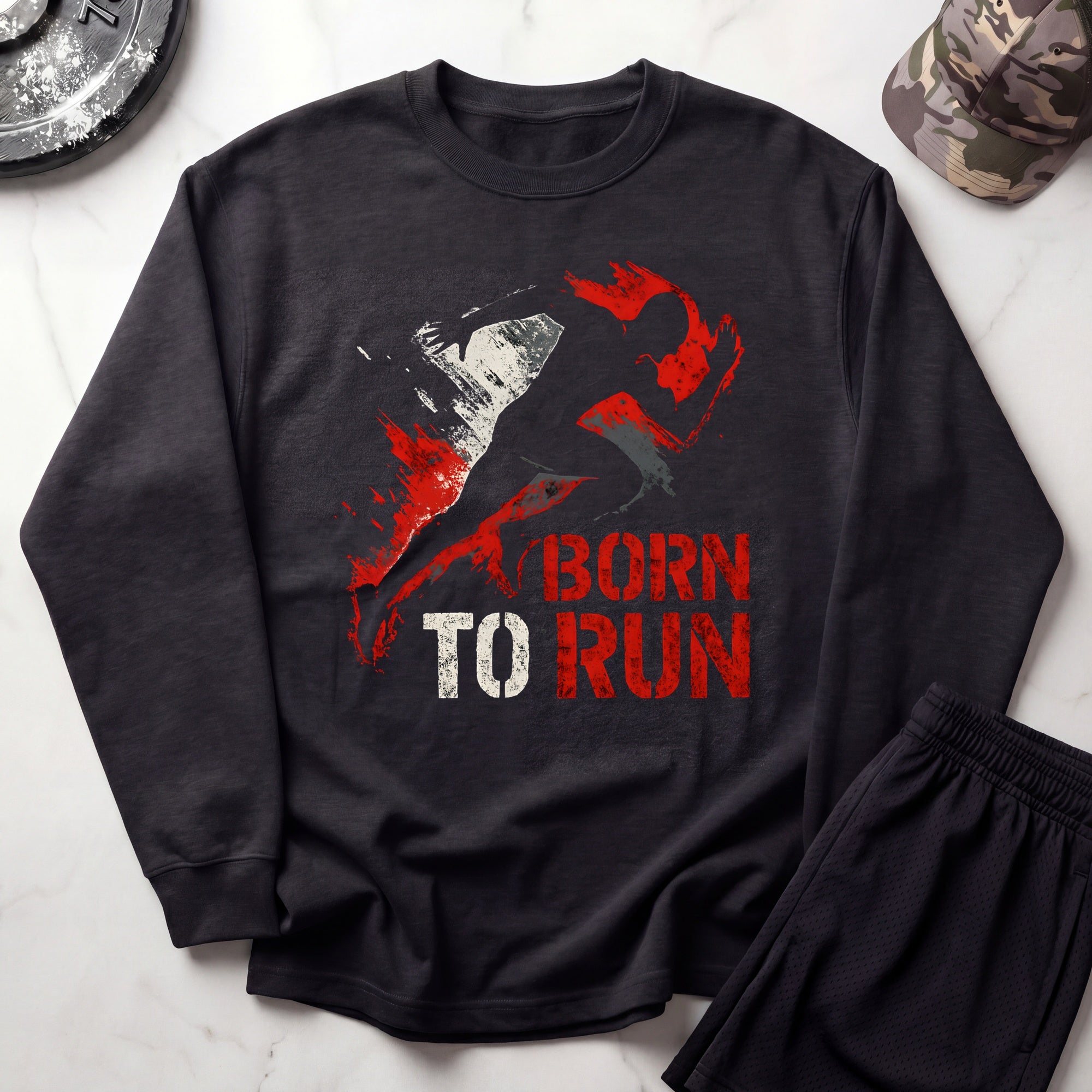 Born To Run Gym Crewneck Sweatshirt