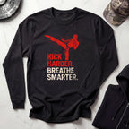 Kick Harder Graphic Long Sleeve Gym Tee