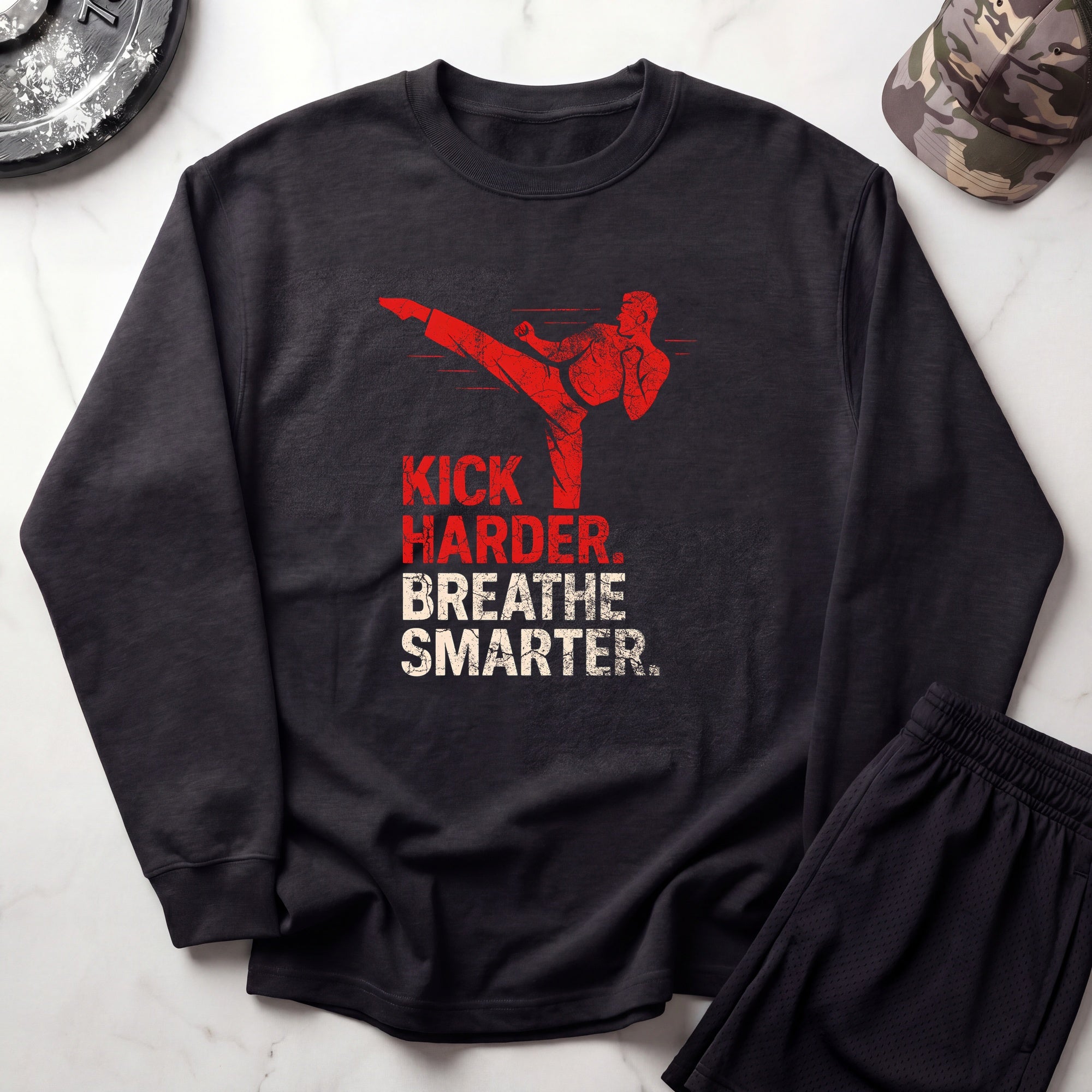 Kick Smarter Graphic Gym Crewneck Sweatshirt