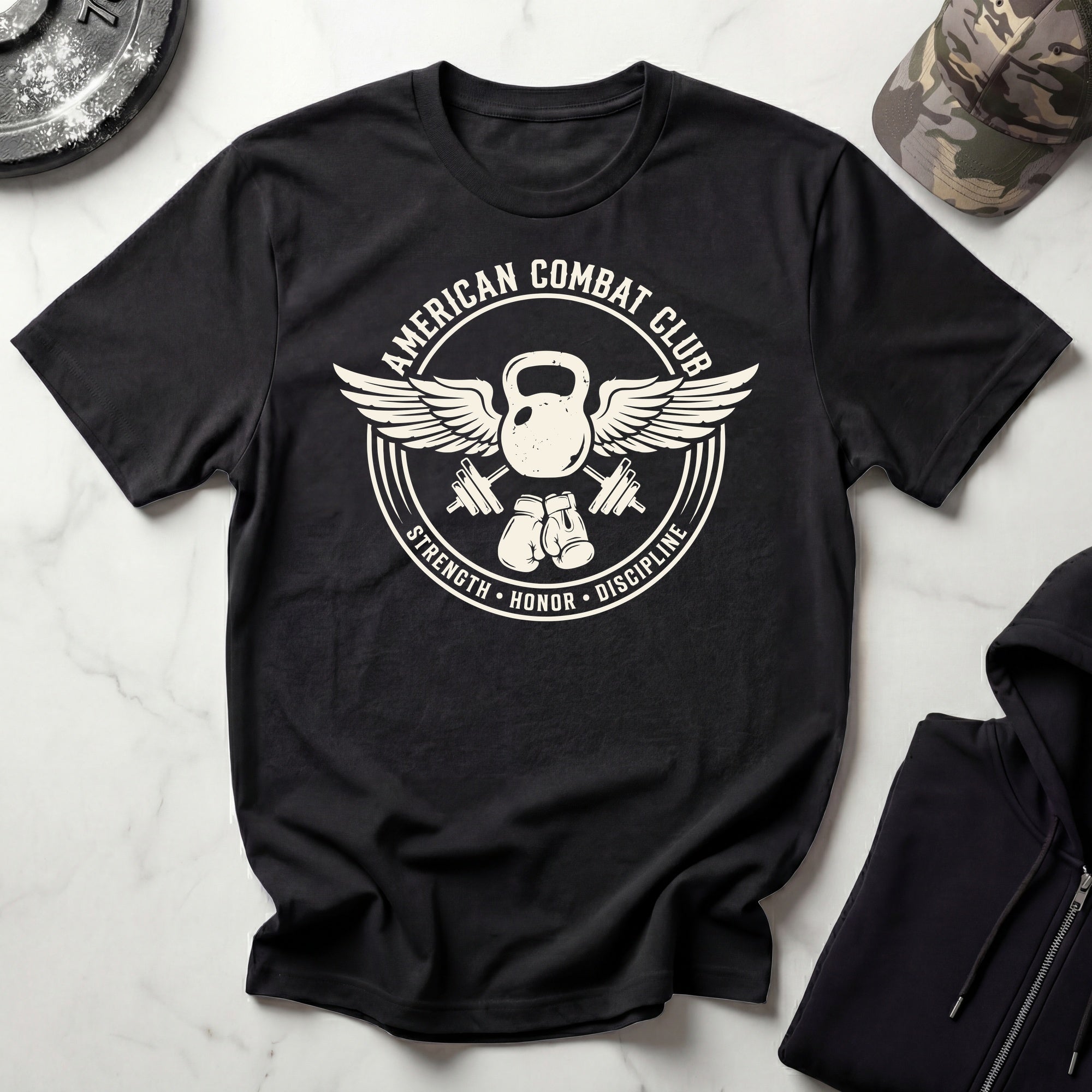 American Combat Club Gym Vintage Retro Gym T-Shirt