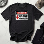 Crane Danger Sign Graphic Vintage Gym T-Shirt