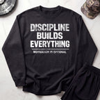 Discipline Builds Everything Cozy Retro Crewneck Gym Sweatshirt
