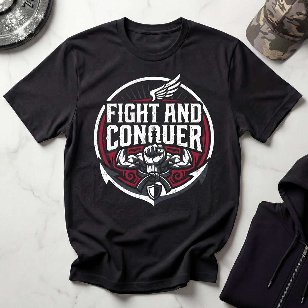Fight and Conquer Boxing MMA T-Shirt