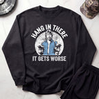 Hang In There Cozy Retro Crewneck Gym Sweatshirt