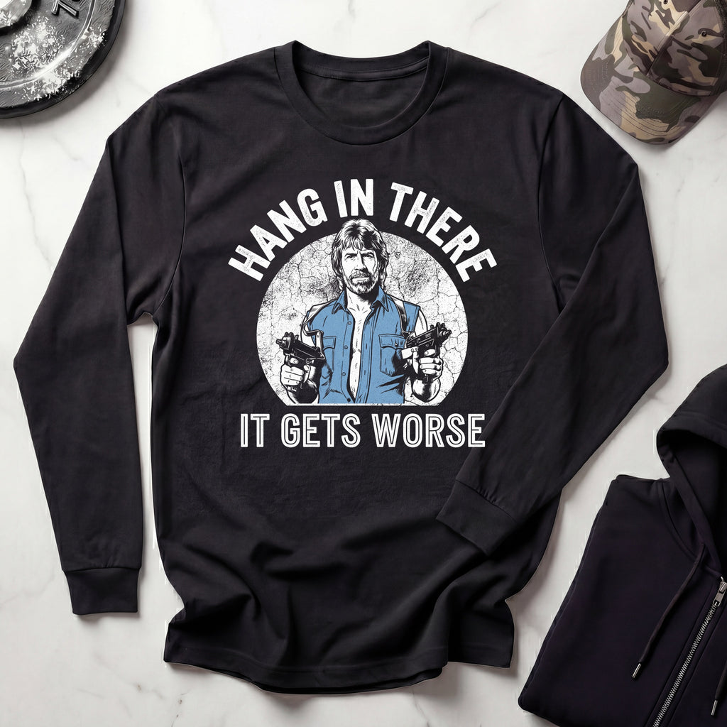 Hang In There Graphic Long Sleeve Gym Tee