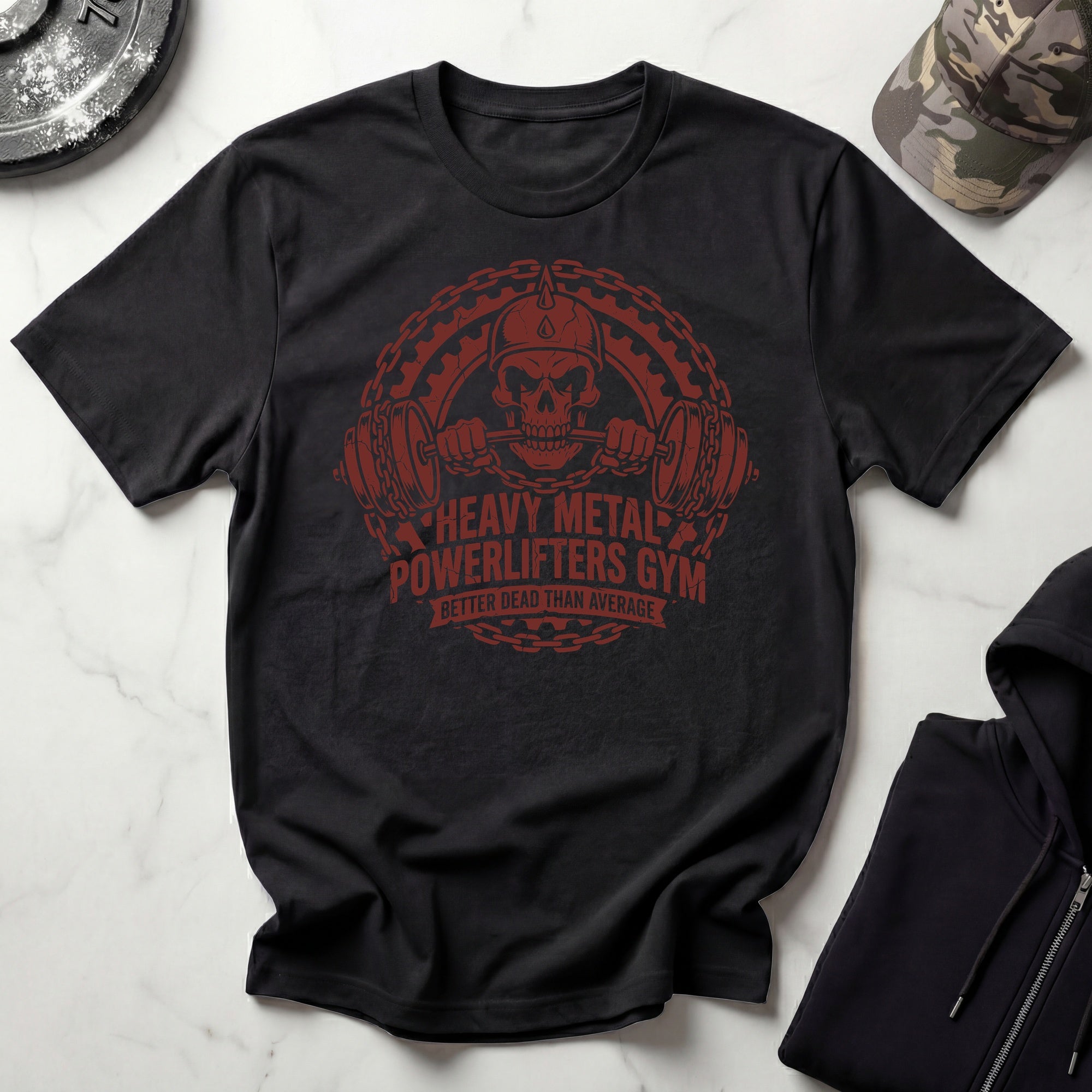 Heavy Metal Powerlifters Club Rust Retro Gym Tee