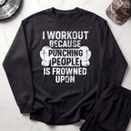 I Work Out Cozy Crewneck Gym Sweatshirt