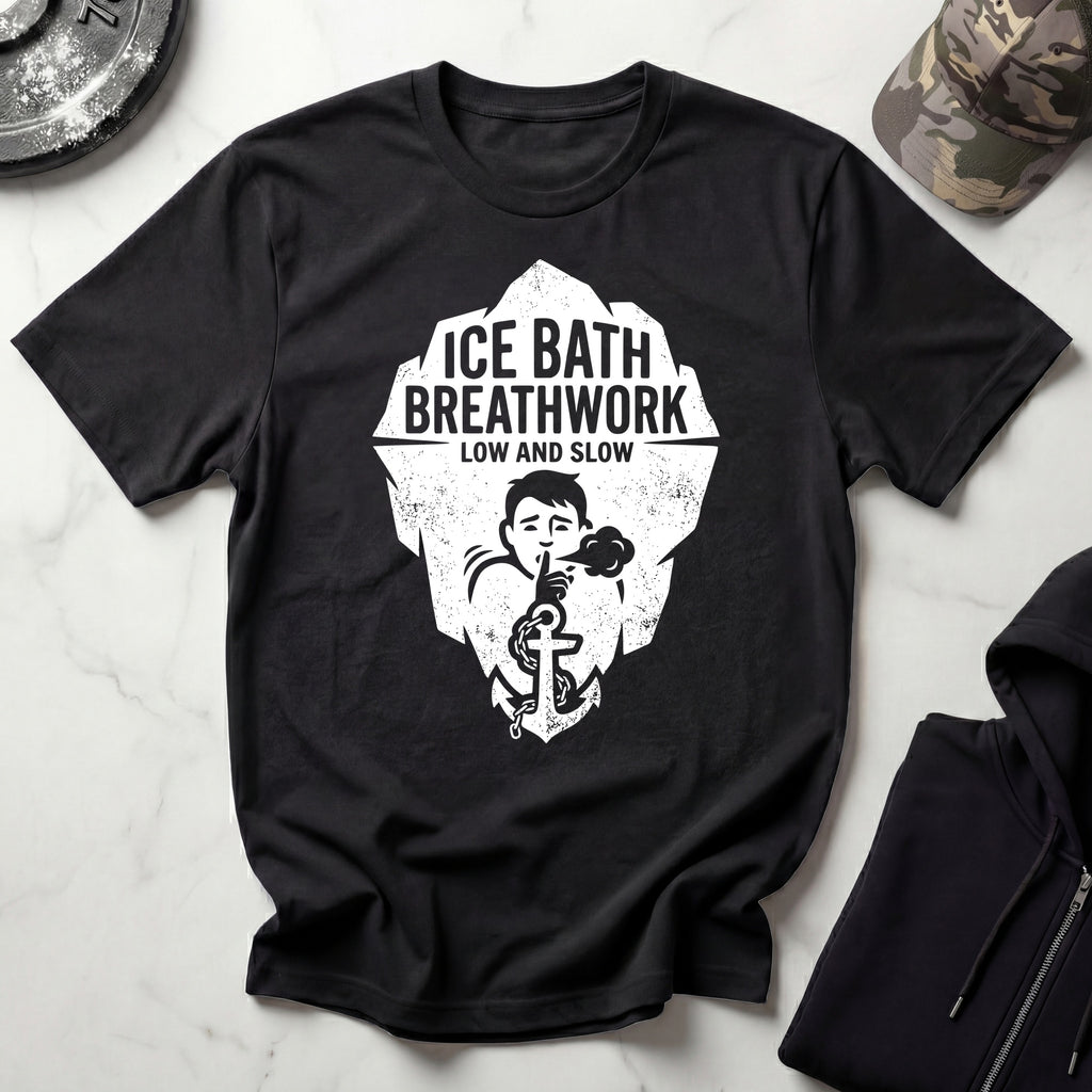 Ice Bath Breathing Vintage Graphic Gym T-Shirt