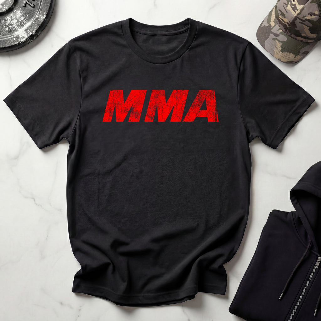MMA Red Typographic Retro Gym T-Shirt