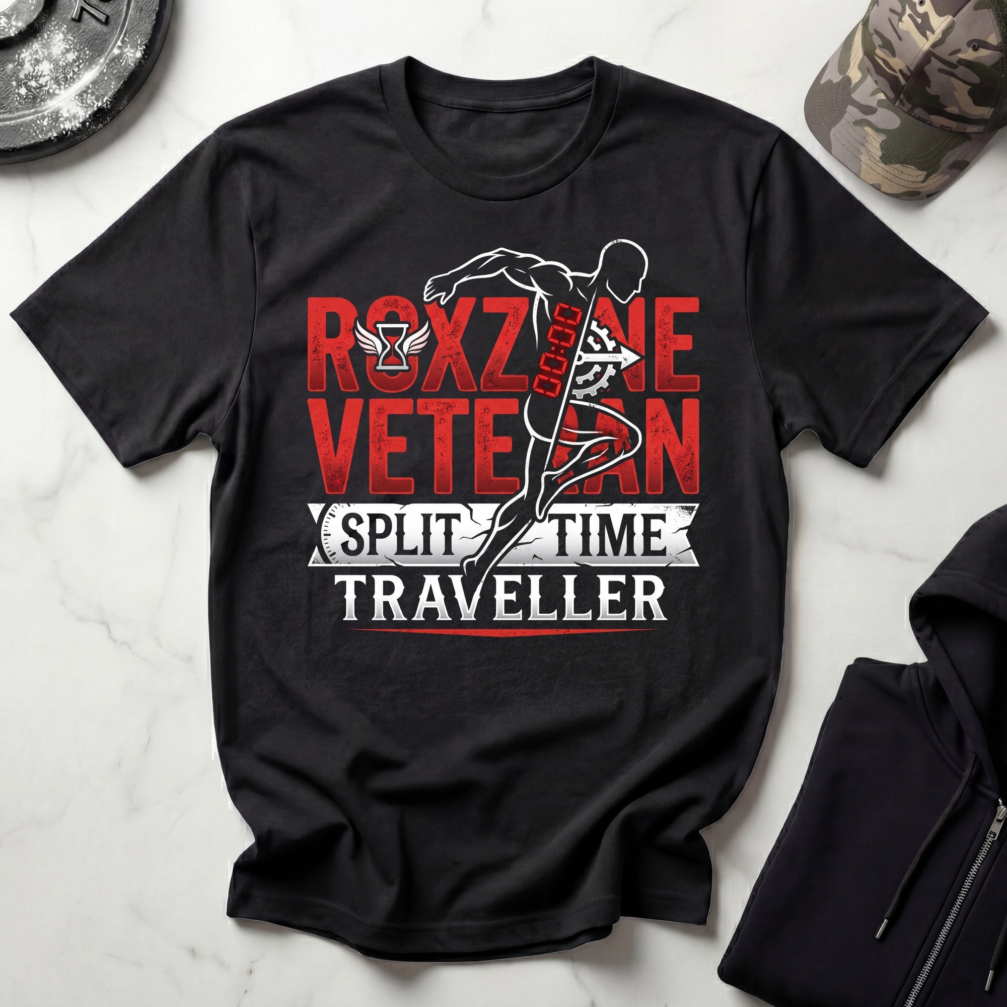 Roxzone Veteran Split Time Traveller Gym T-Shirt