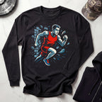 Runner Breaks Through Graphic Long Sleeve Gym Tee