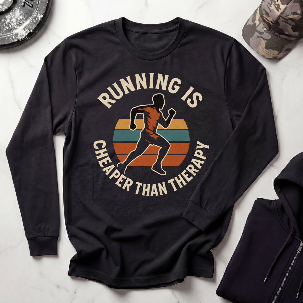 Running Therapy Vintage Long Sleeve Gym Tee