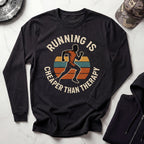 Running Therapy Vintage Long Sleeve Gym Tee