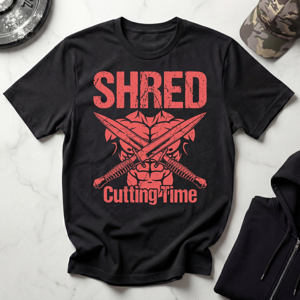 Shred Cutting Time Graphic Vintage Gym T-Shirt