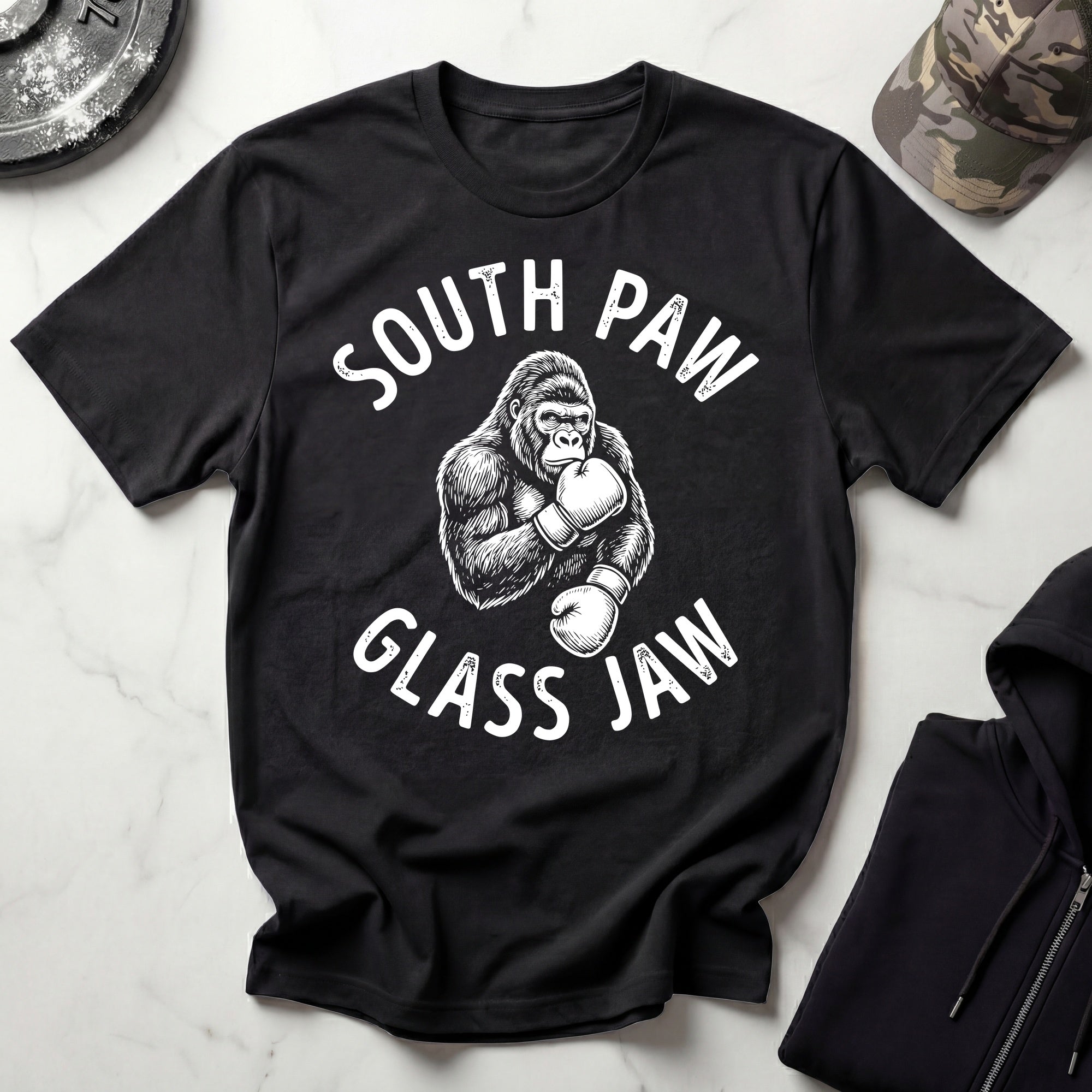 South Paw Gorilla Humour Vintage Gym T-Shirt