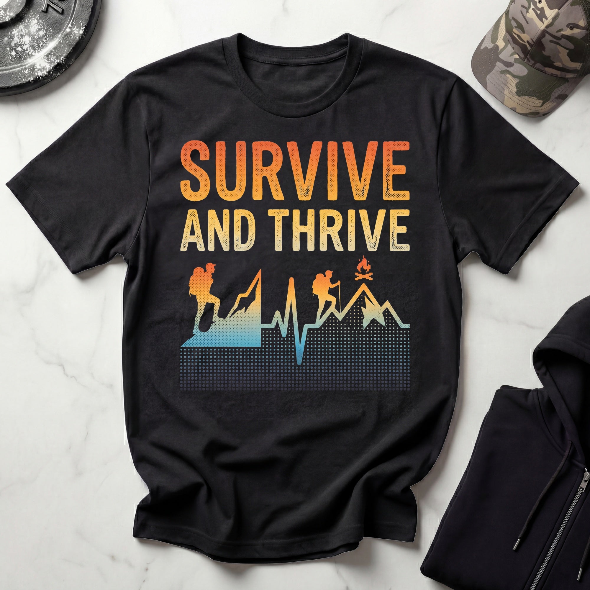 Survive And Thrive Hiker Graphic Gym T-Shirt