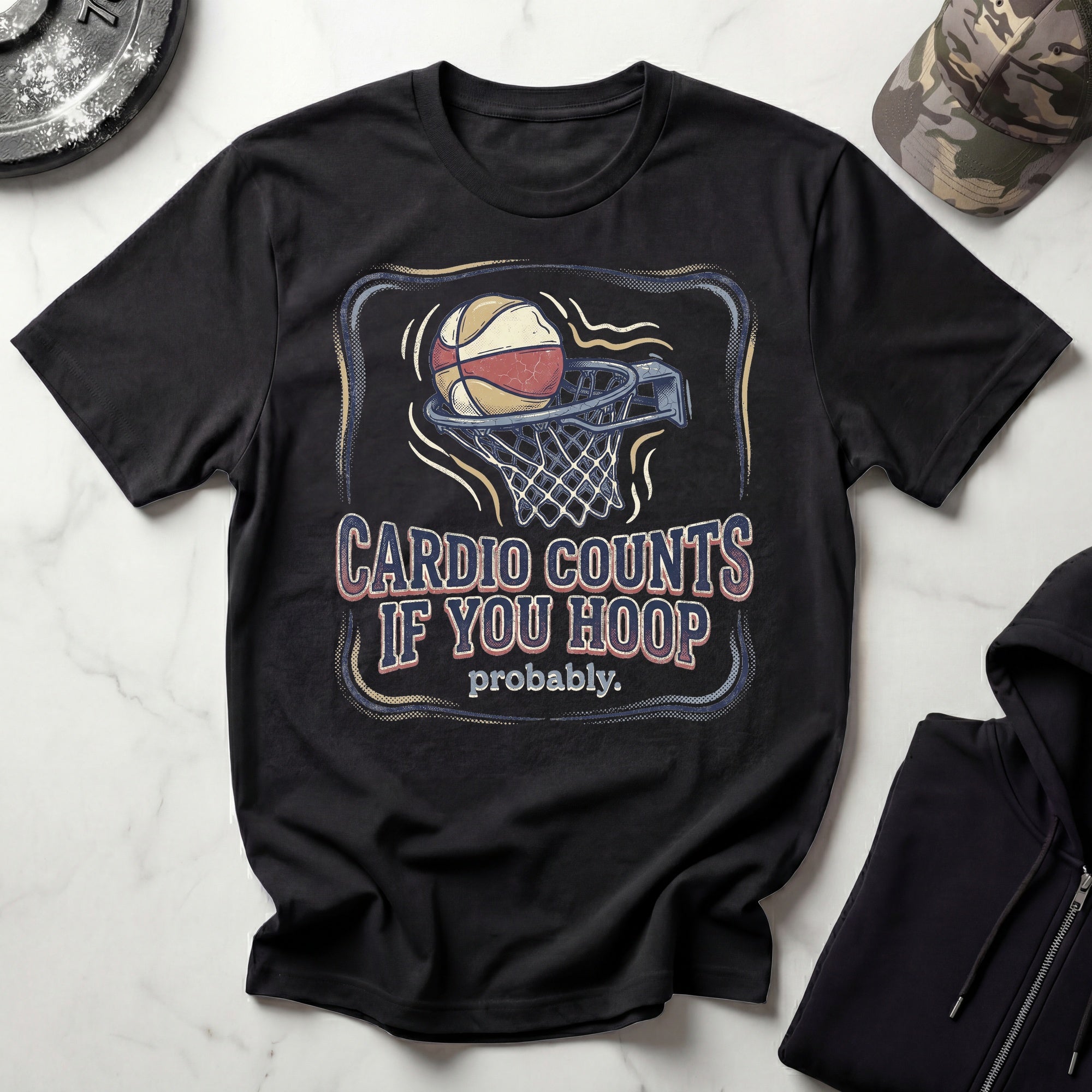 Cardio Basketball Hoop Vintage Gym T-Shirt