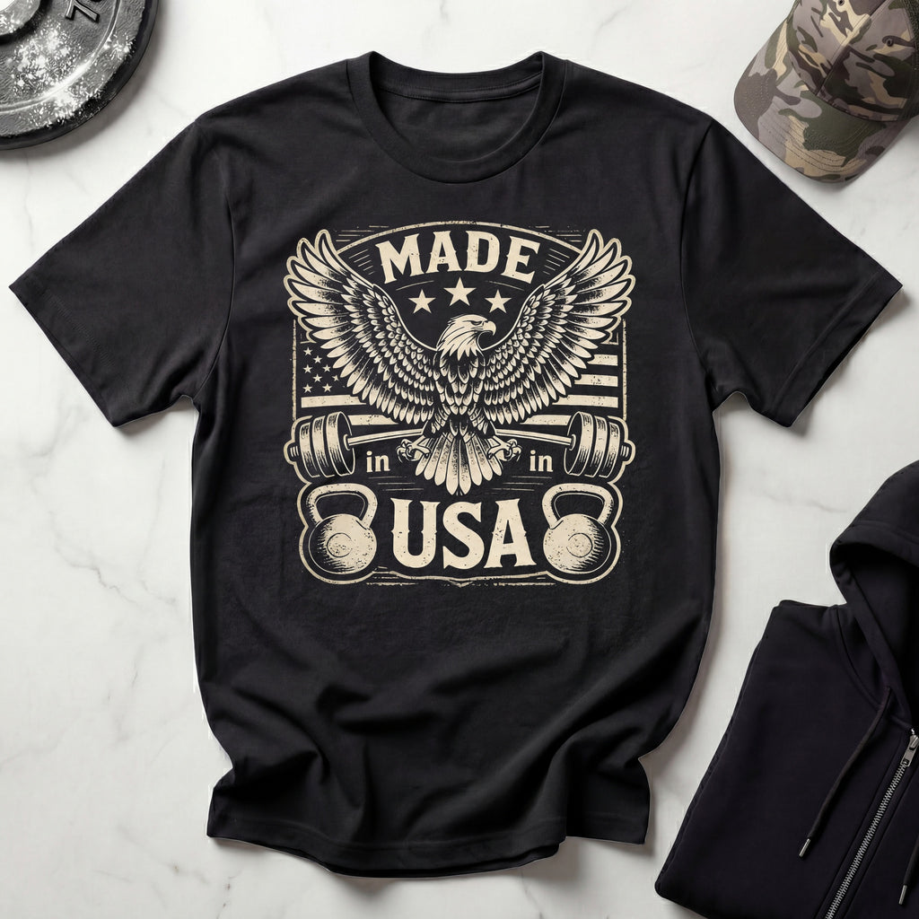 USA Eagle Flag Vintage Gym T-Shirt