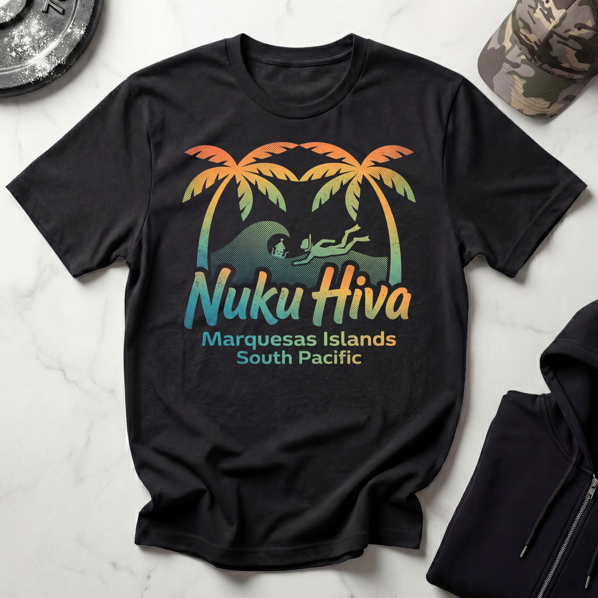 Vintage Nuku Hiva Island Gym T-Shirt