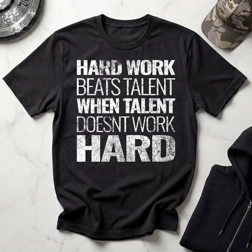 Hard Work Grunge Graphic Gym T-Shirt