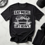 Eat Meat Lift Heavy Dark Tee