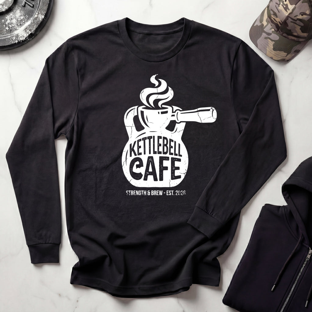 Kettlebell Cafe Graphic Long Sleeve Gym Tee