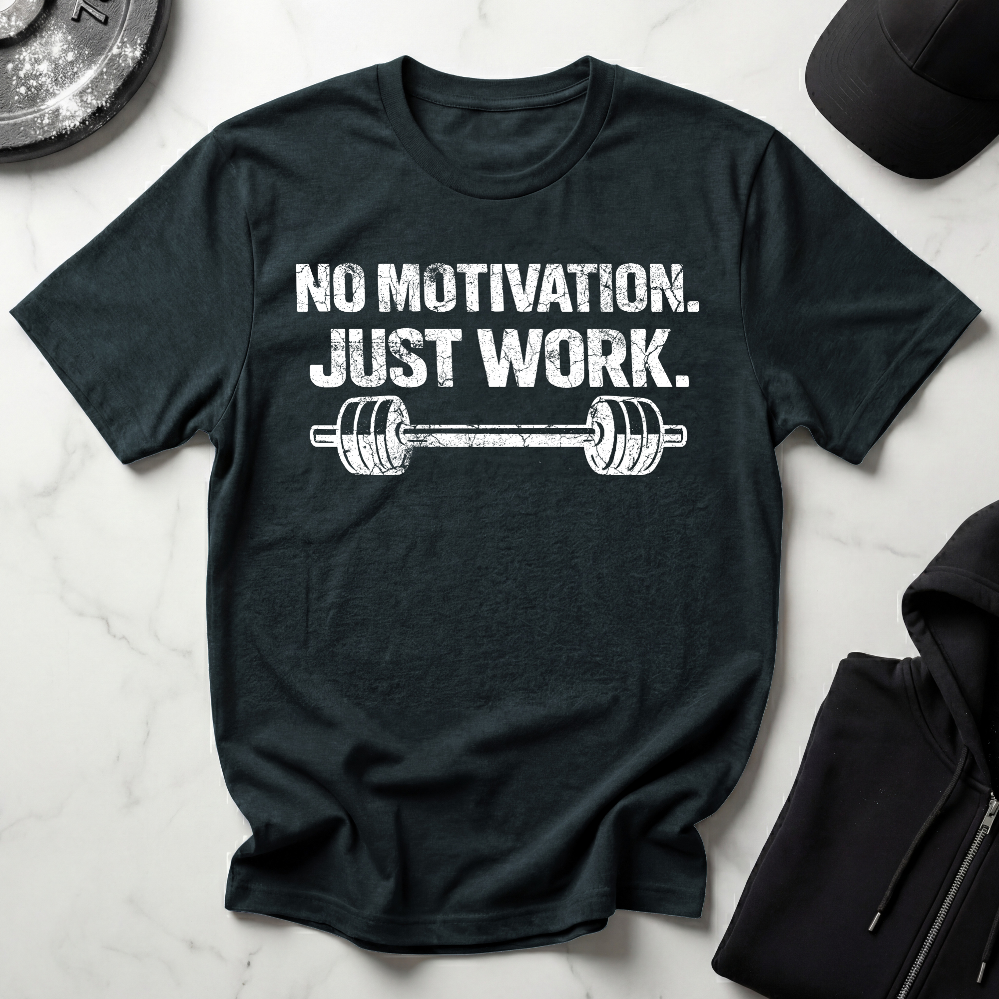 No Motivation Just Work Dark Tee
