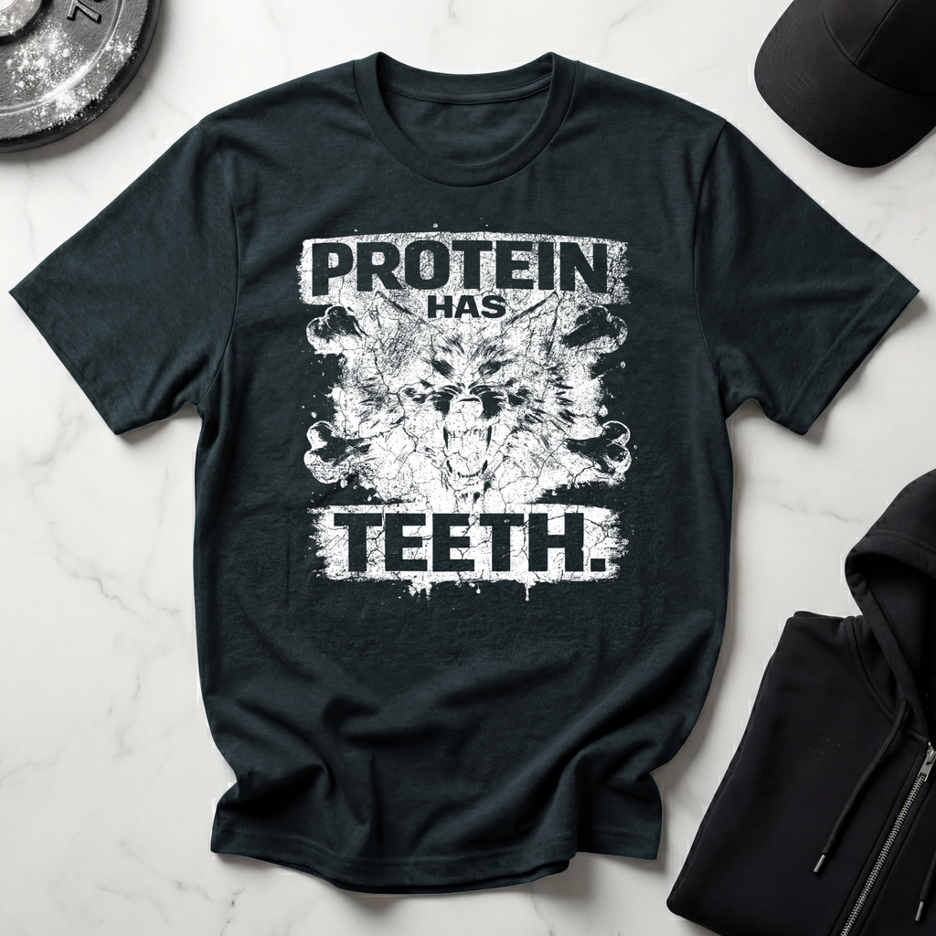 Protein Has Teeth Dark Tee