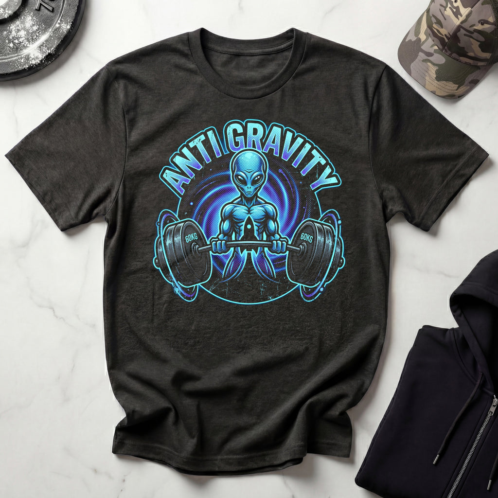 Anti Gravity Alien Weightlifter T-Shirt