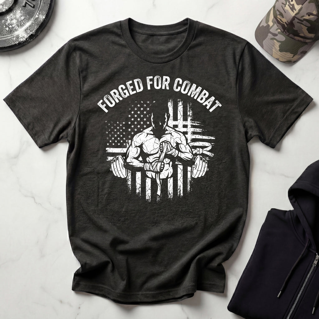Forged for Combat Club Gym Vintage Retro Gym T-Shirt