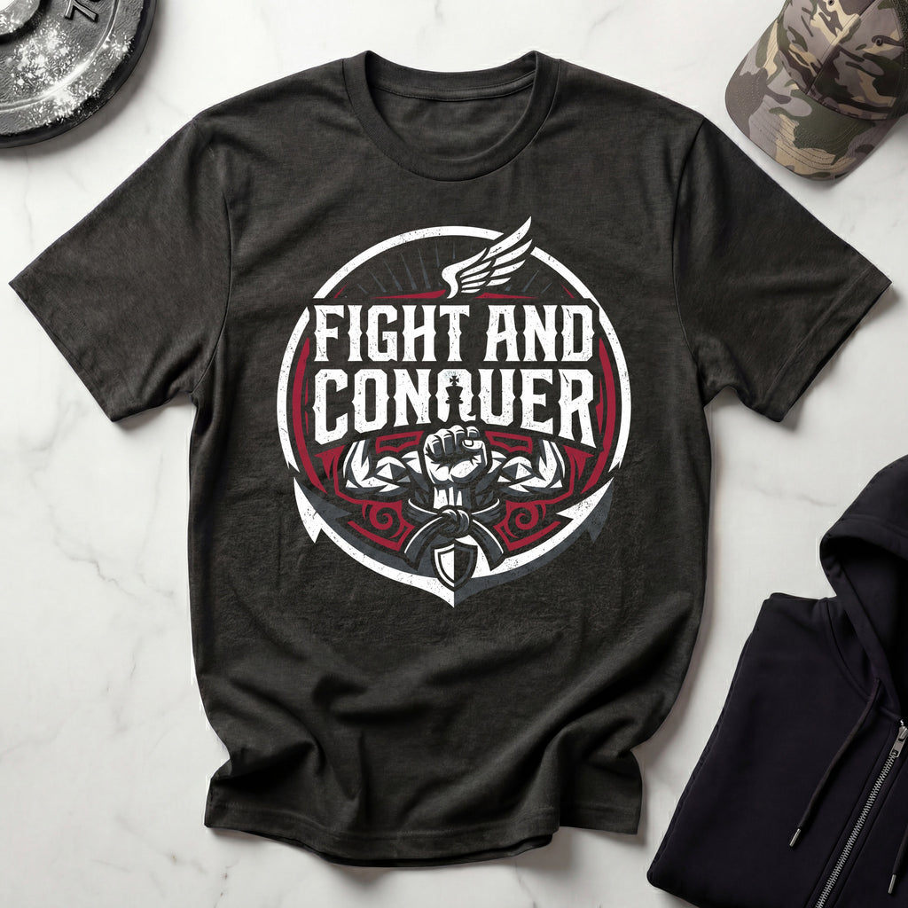 Fight and Conquer Boxing MMA T-Shirt