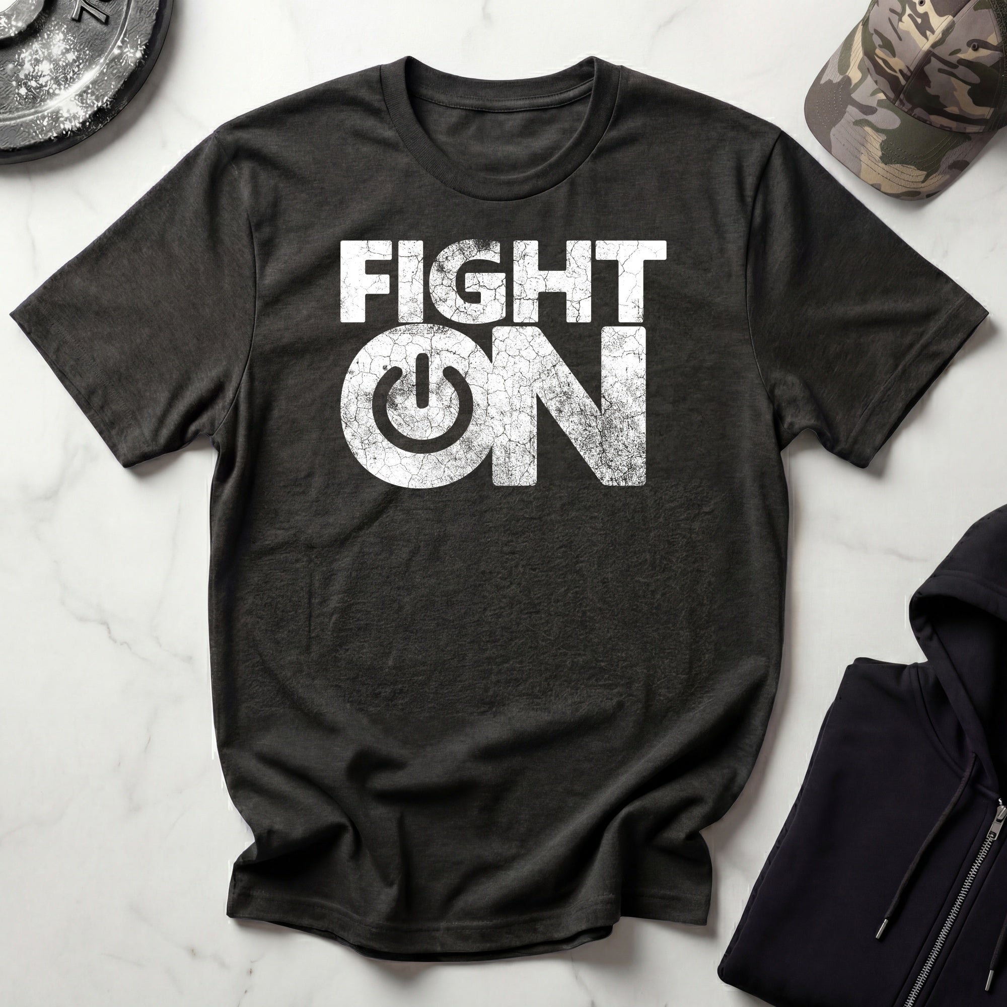 Fight ON Graphic Vintage Gym T-Shirt