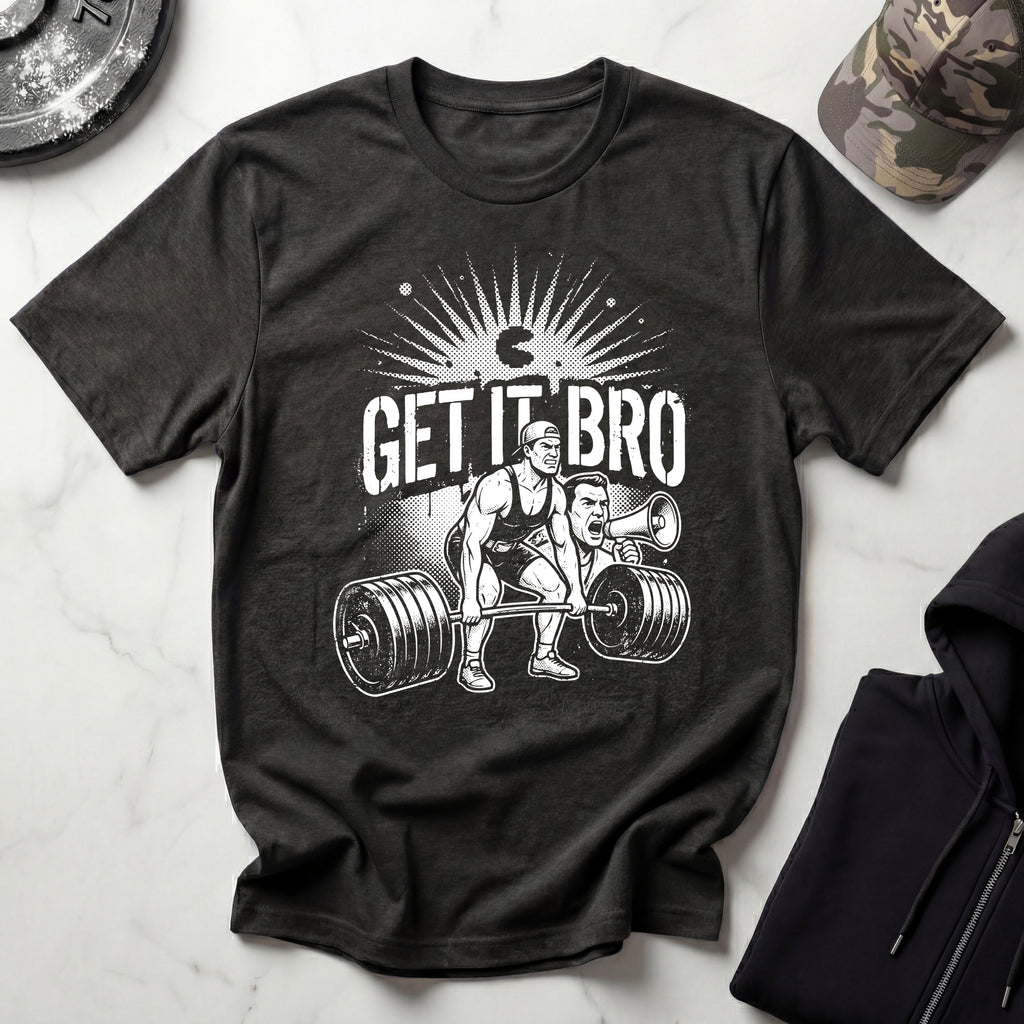 Get It Bro Weightlifting Coach Vintage Gym T-Shirt