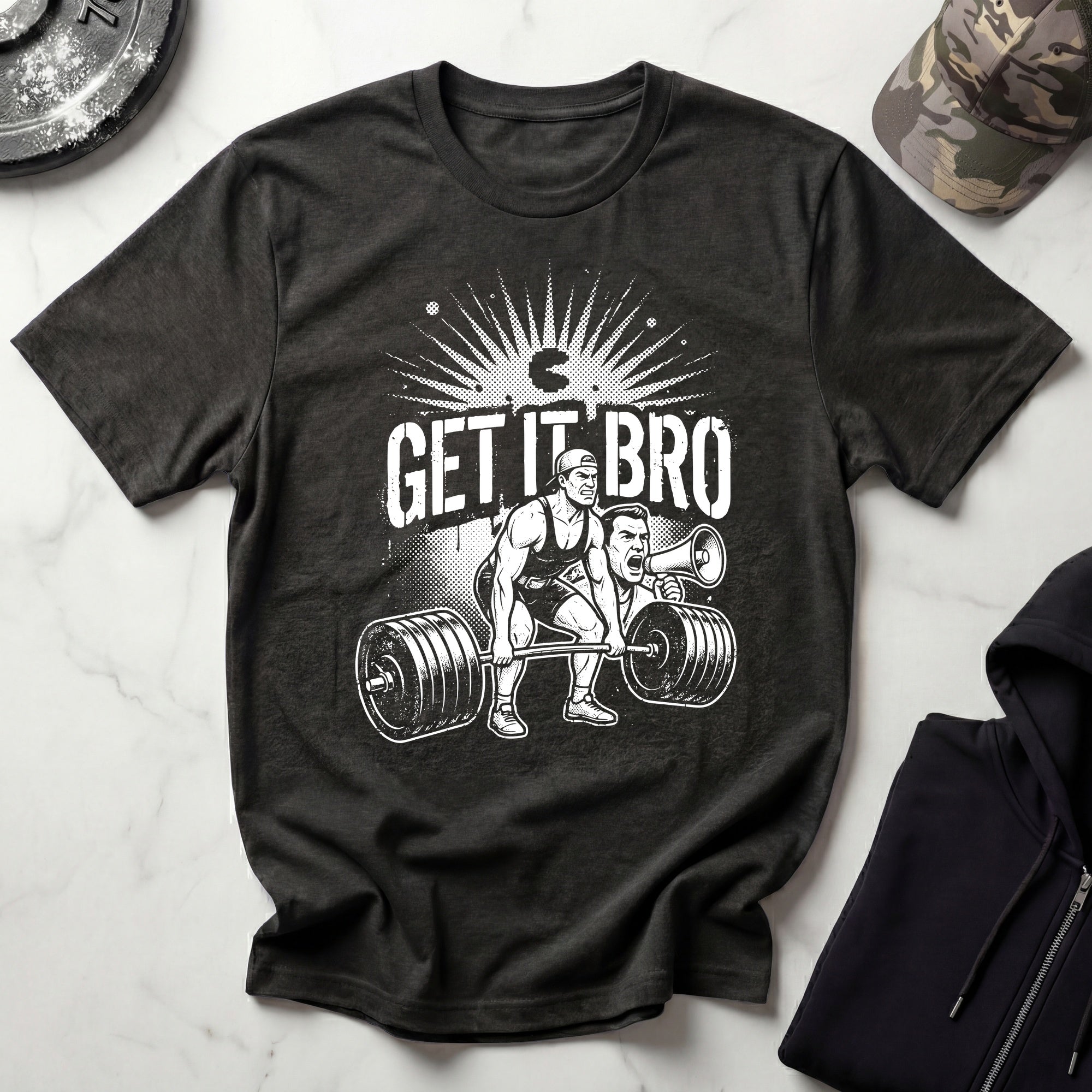 Get It Bro Weightlifting Coach Vintage Gym T-Shirt