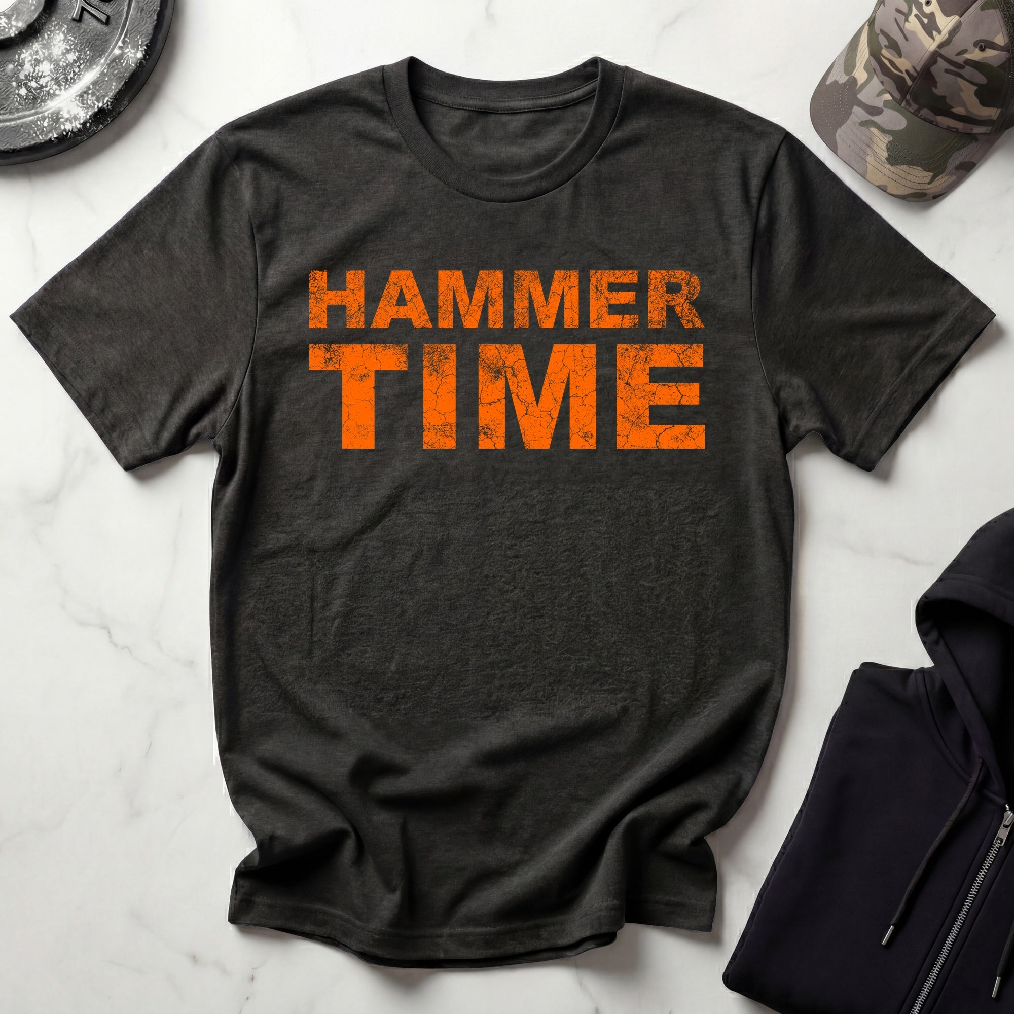 Hammer Time Grunge Orange Gym T-Shirt