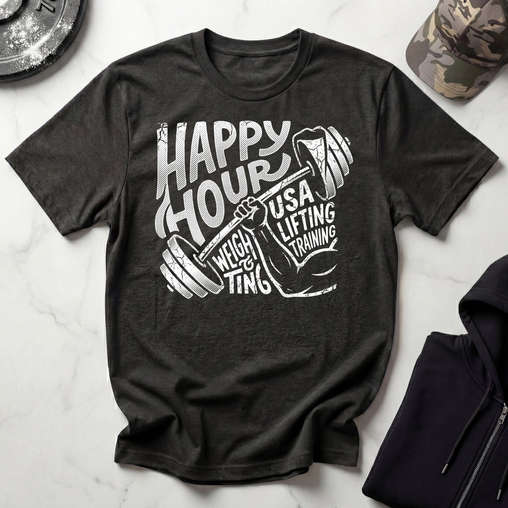 Happy Hour Lifting Workout Gym T-Shirt