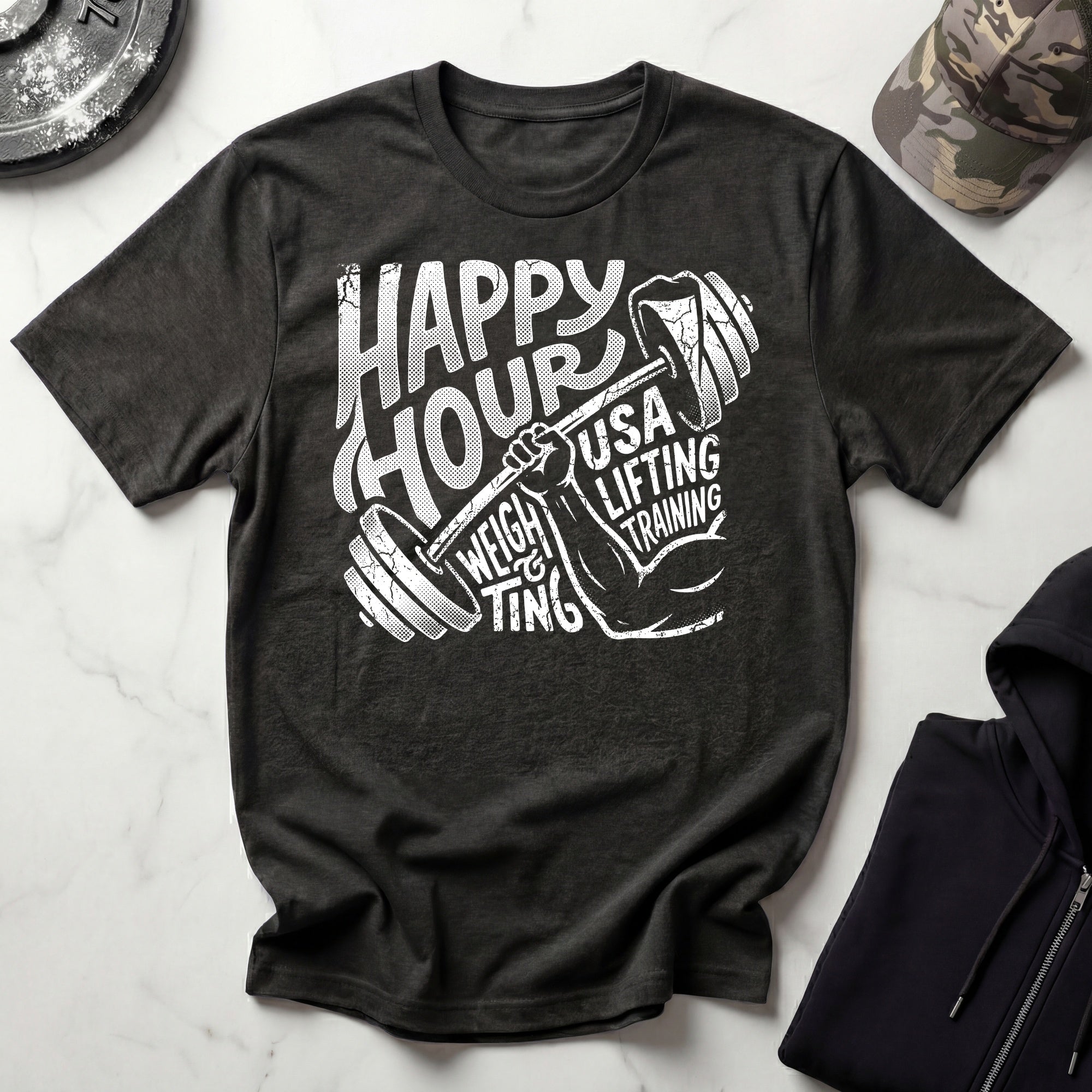 Happy Hour Lifting Workout Gym T-Shirt