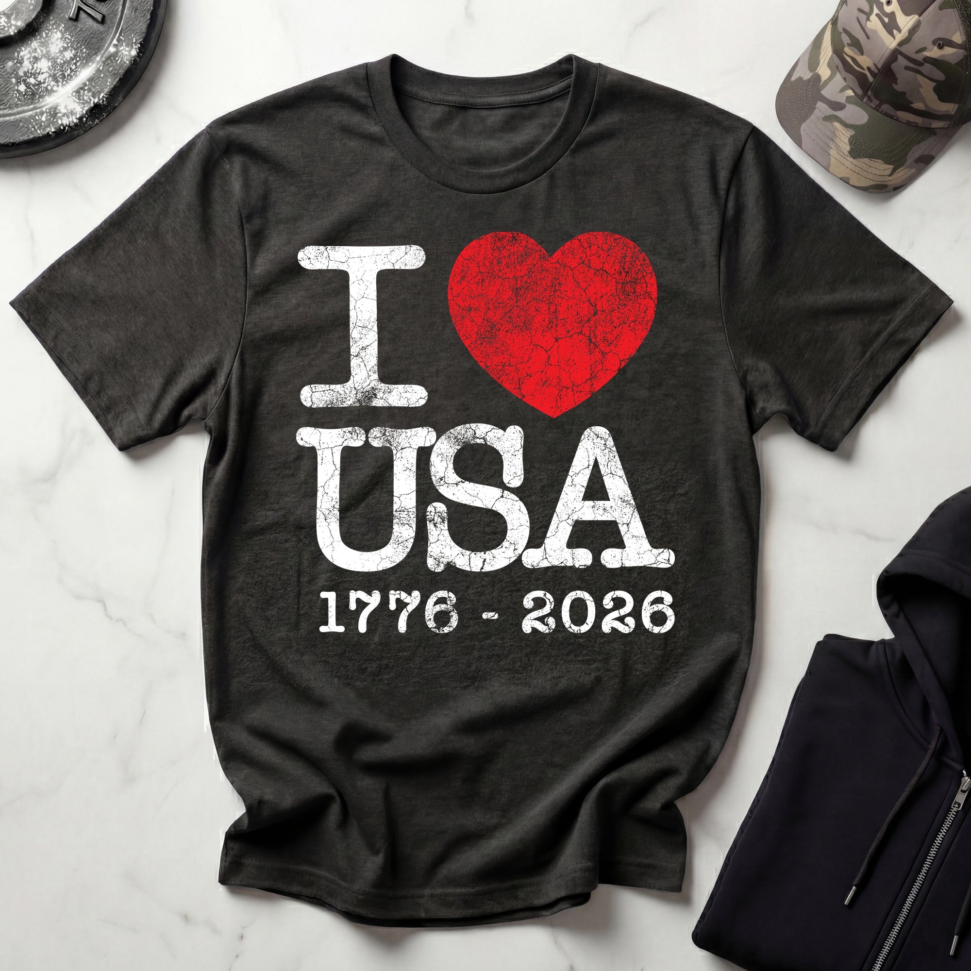I Heart USA 250 Vintage Gym T-Shirt