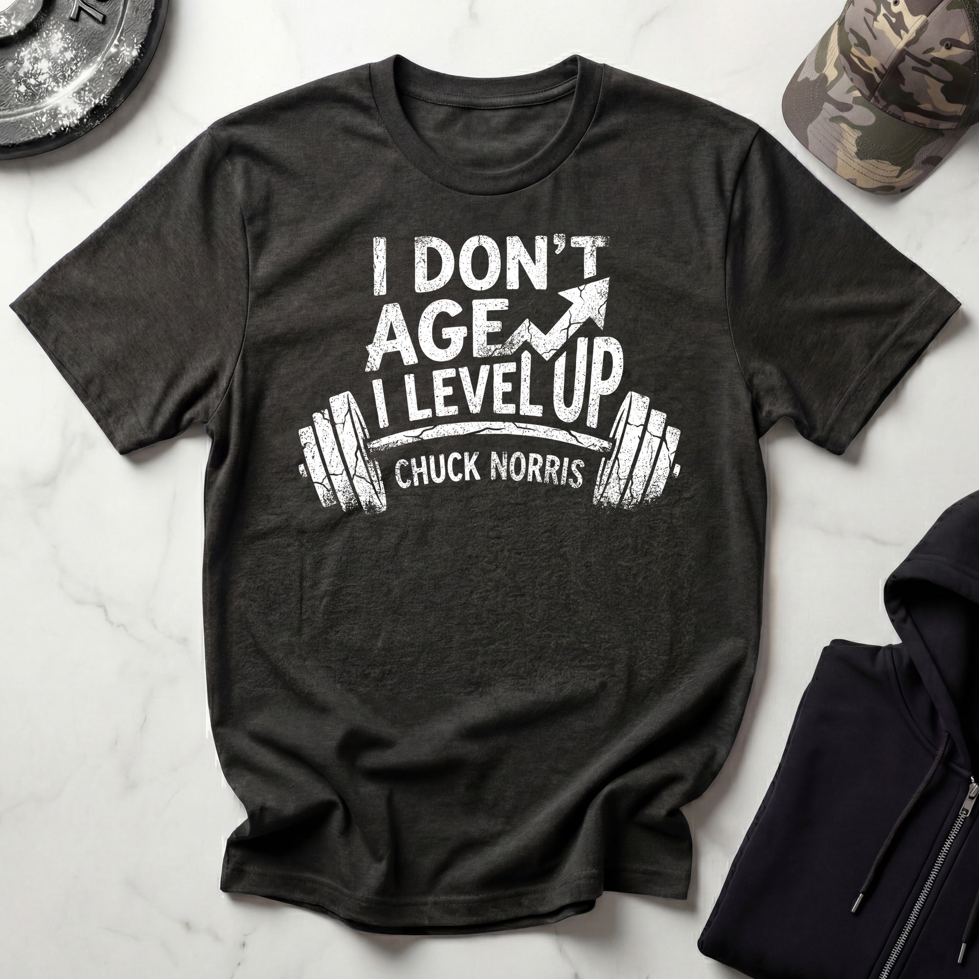 I Dont Age I Level Up Retro Graphic Gym T-Shirt