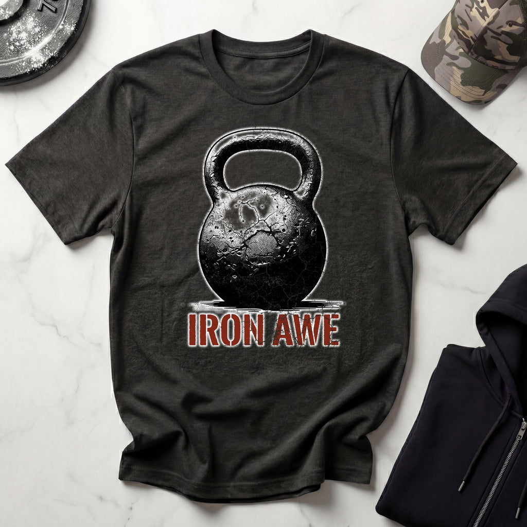 Iron Awe Kettlebell Graphic Gym T-Shirt