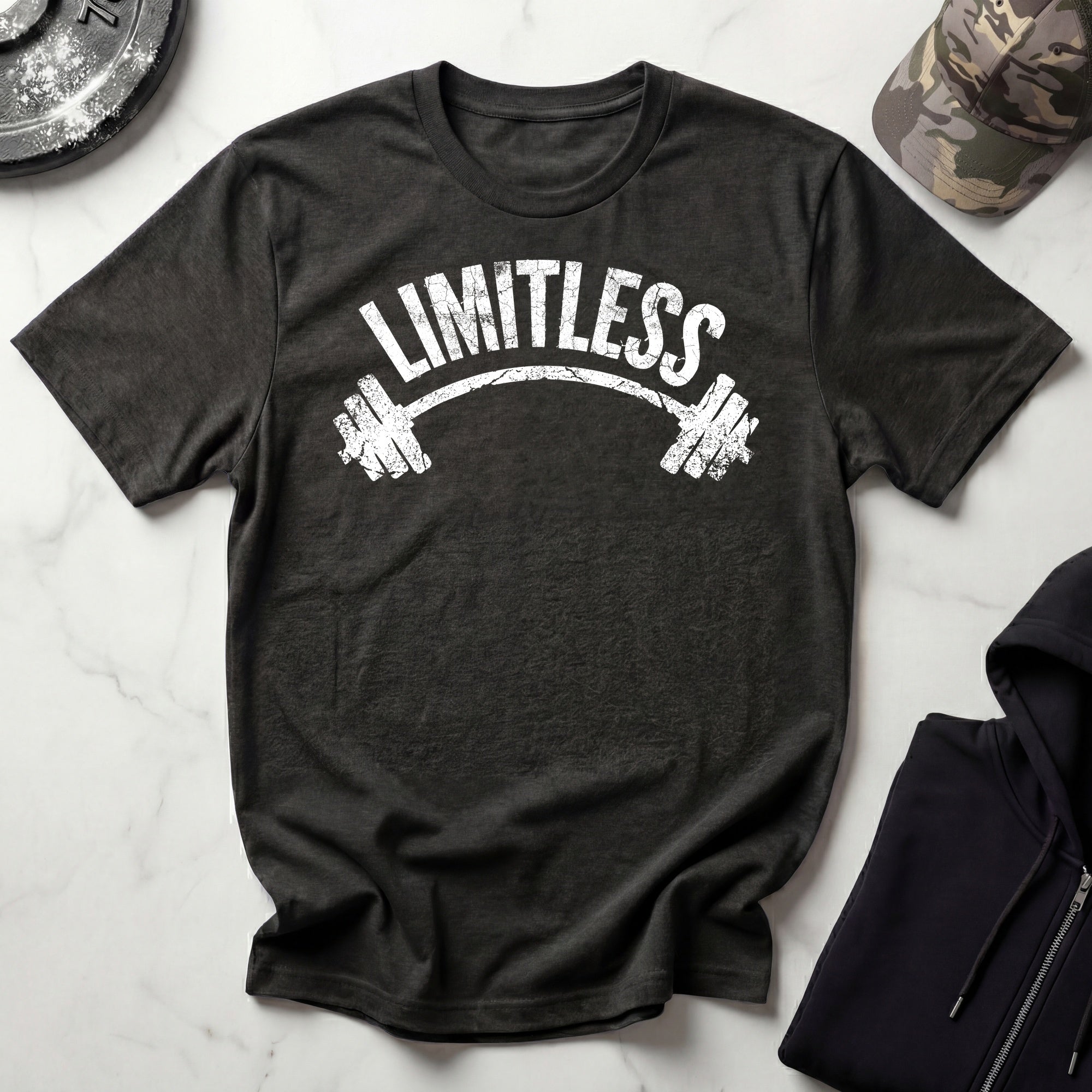 Limitless Barbell Training Vintage Graphic Gym T-Shirt