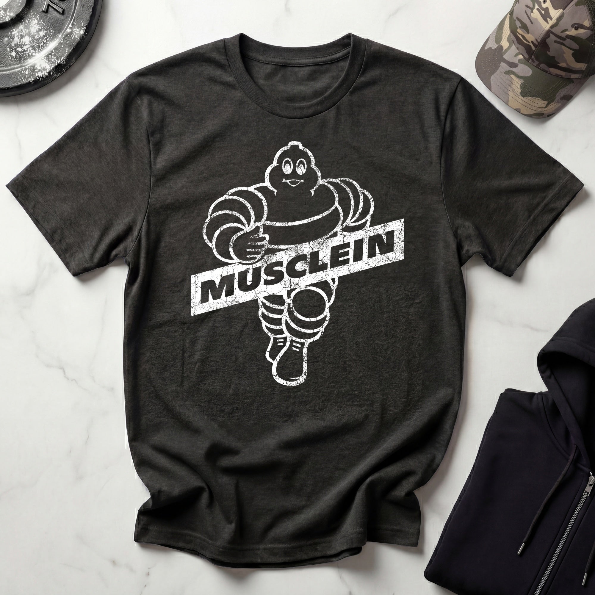 Musclein Man Graphic Vintage Gym T-Shirt