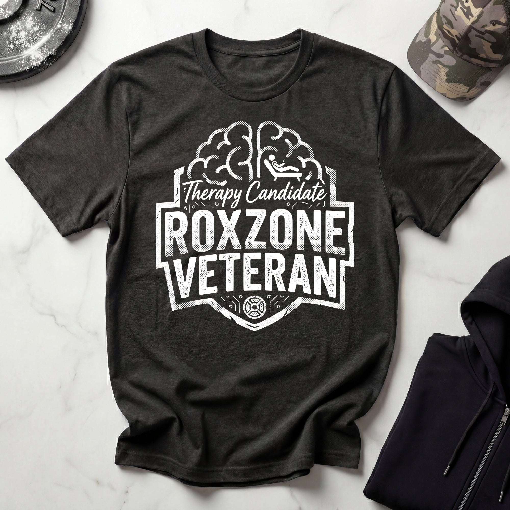 Roxzone Veteran Graphic White Gym T-Shirt